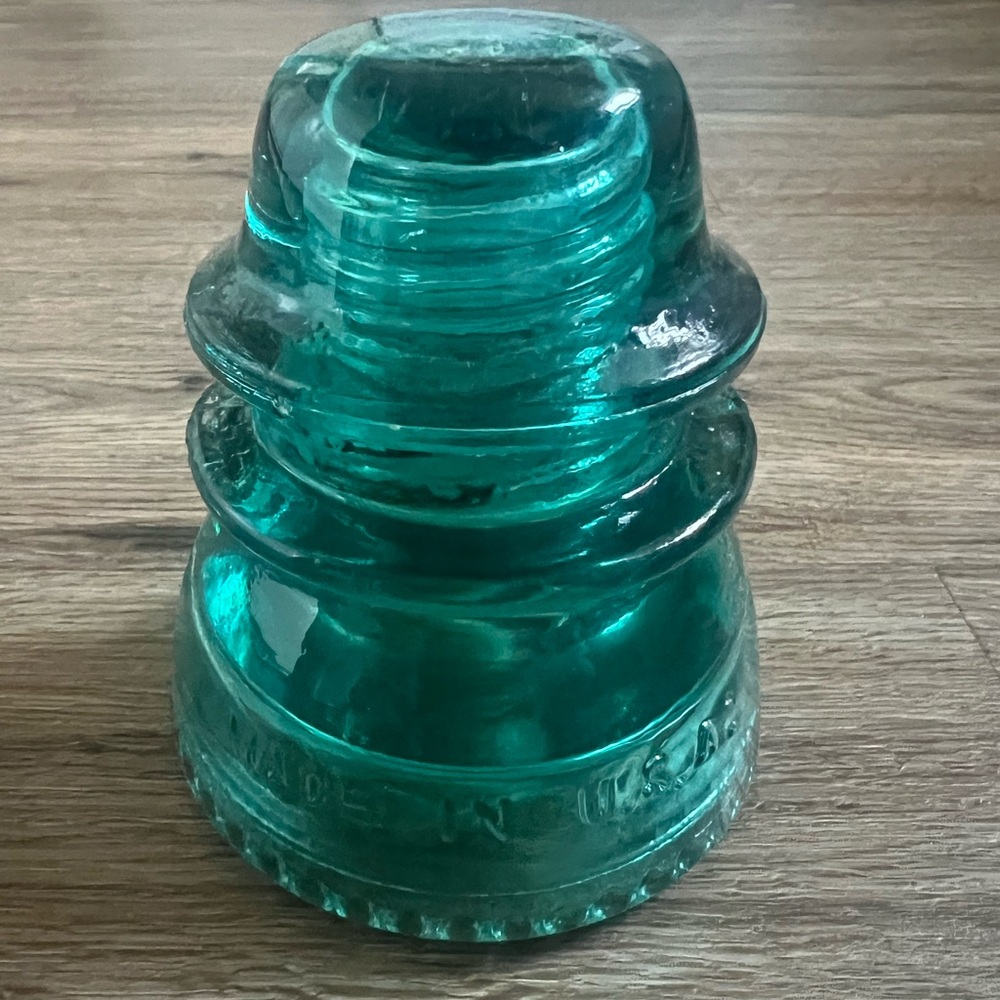 Vintage Hemingray teal blue green insulator #42 vintage 1920s 1930s 1940s